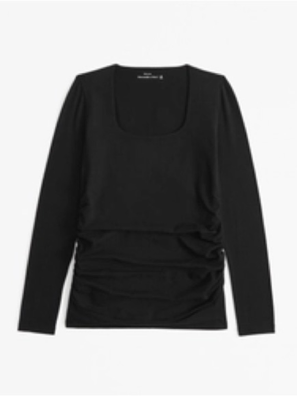 Abercrombie & Fitch Maternity Black Long-Sleeve Ruched Scoop Neck Top
